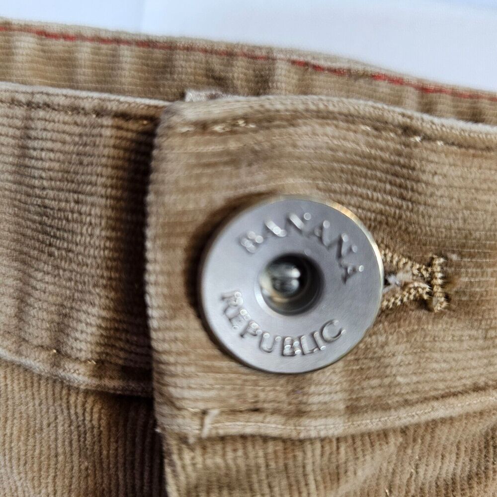 Banana Republic Pants Womens Size 26 Tan Corduroy Tapered Slim Fit Stretchable - Picture 5 of 6